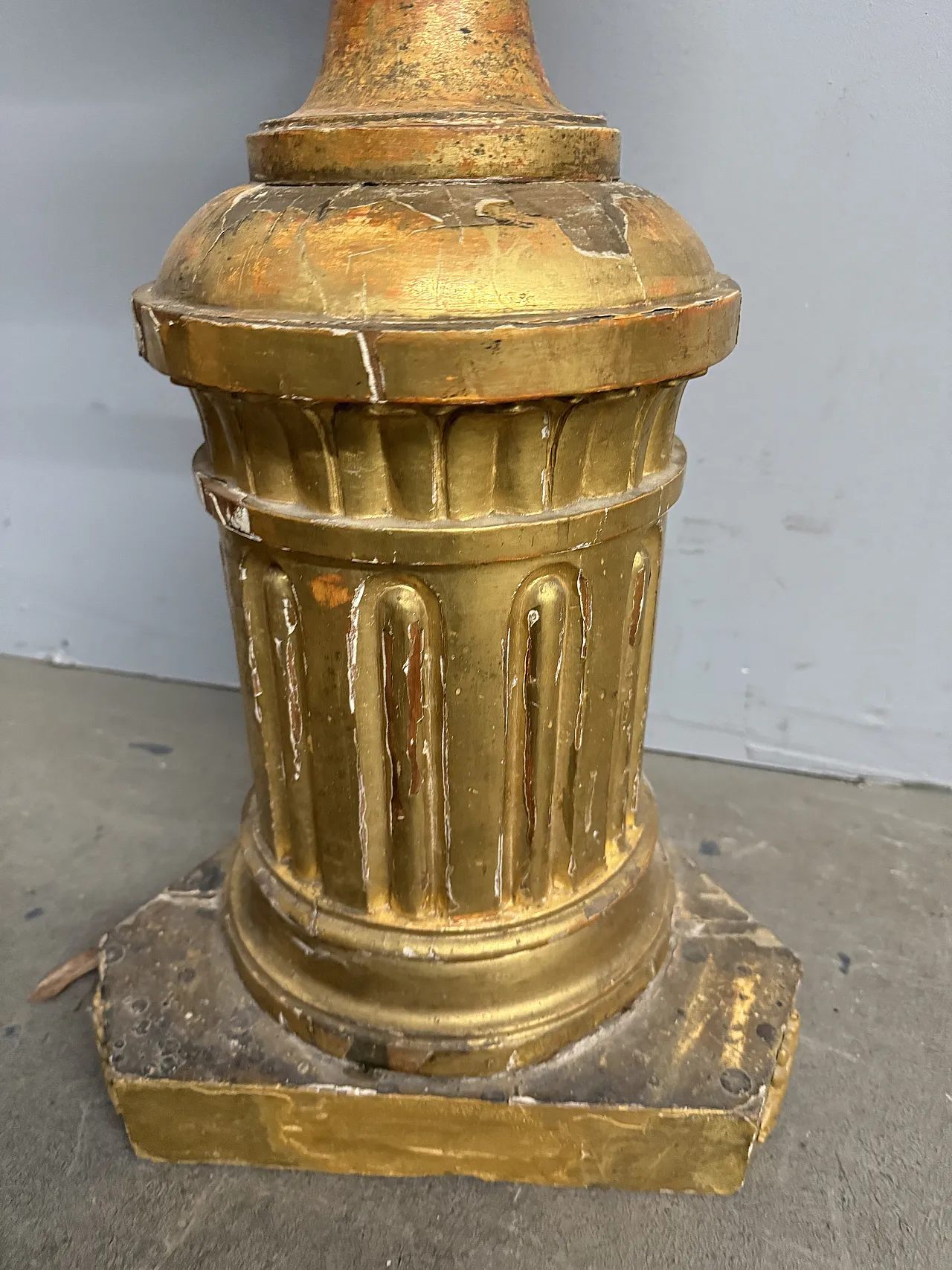 Empire gold leaf column base, 19th century 4