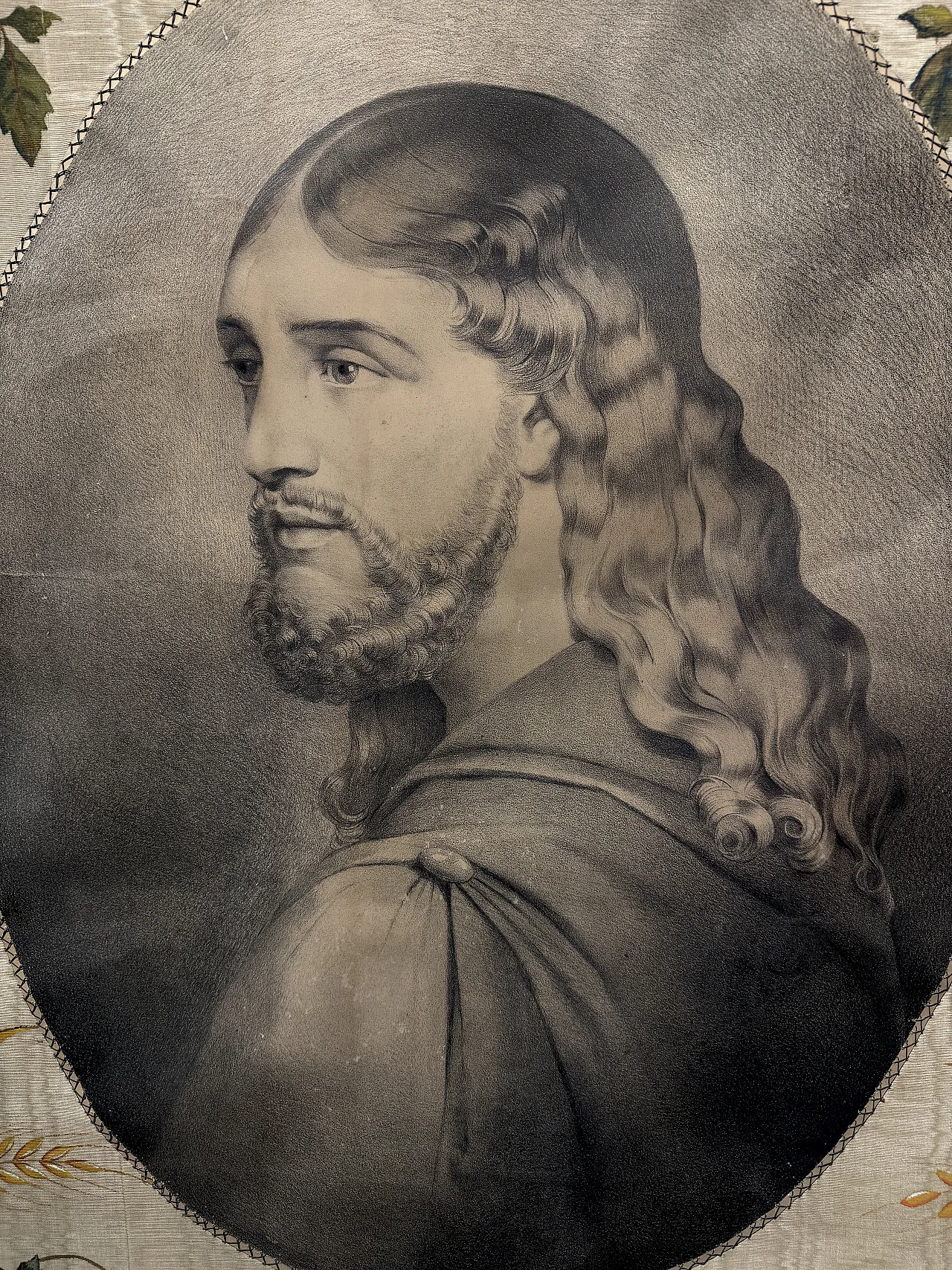 Antico disegno a carboncino XIX unica vera immagine Gesù da antica 4