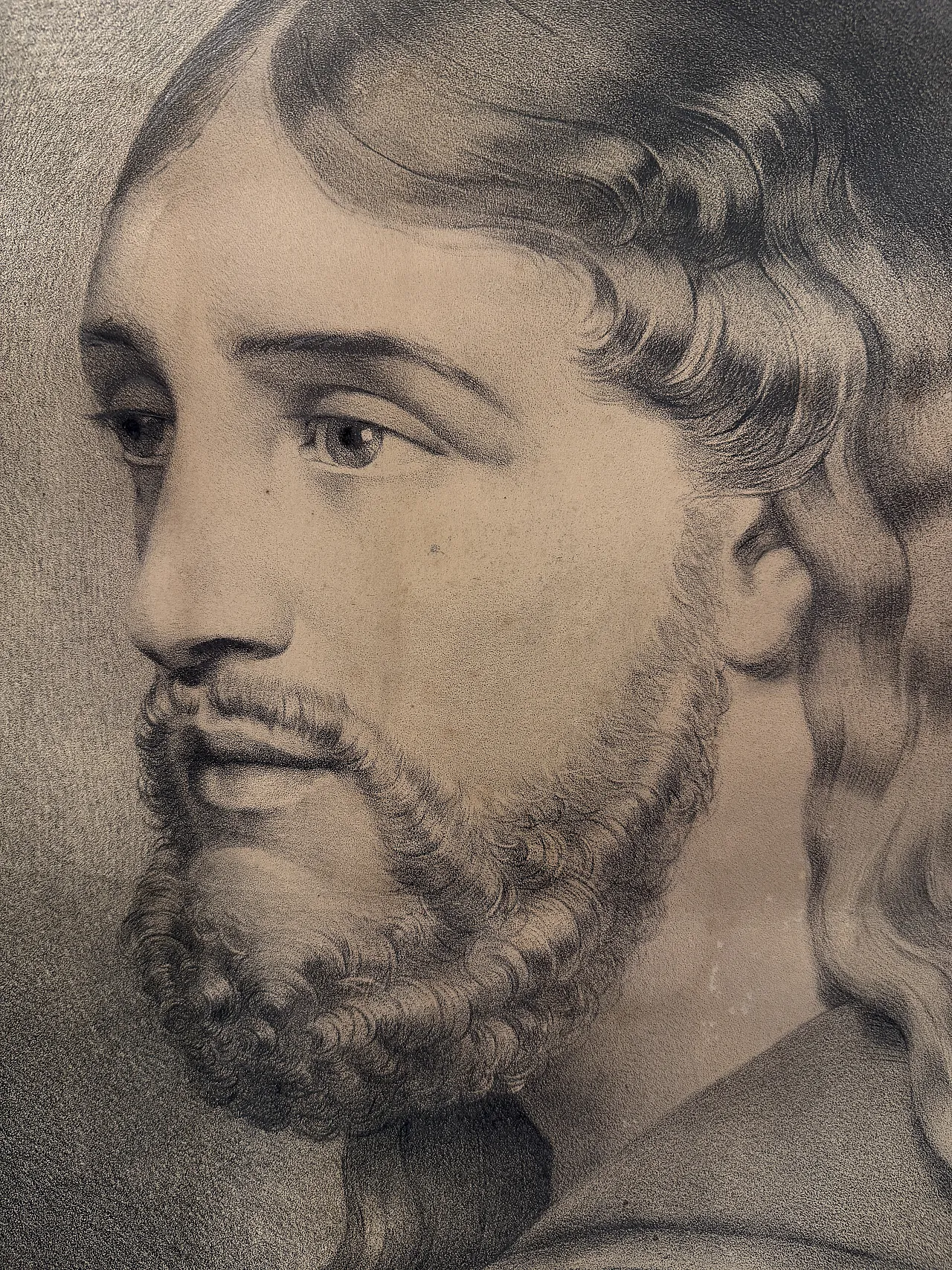 Antico disegno a carboncino XIX unica vera immagine Gesù da antica 23
