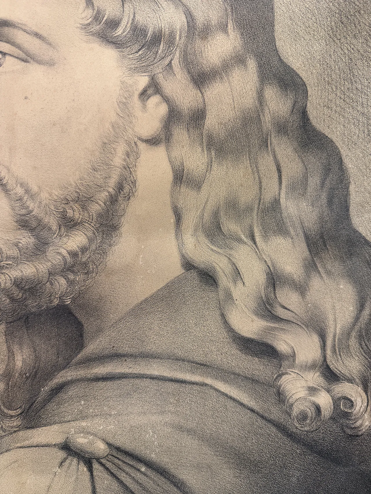 Antico disegno a carboncino XIX unica vera immagine Gesù da antica 25