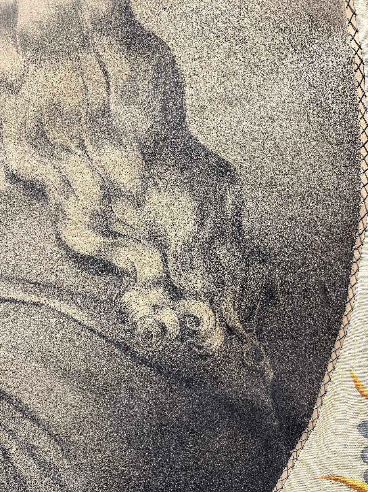 Antico disegno a carboncino XIX unica vera immagine Gesù da antica 26
