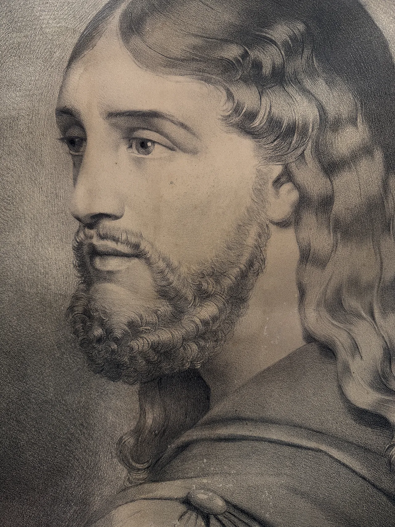 Antico disegno a carboncino XIX unica vera immagine Gesù da antica 27