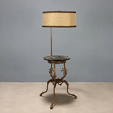Lampada da terra con tavolino, primo '900
