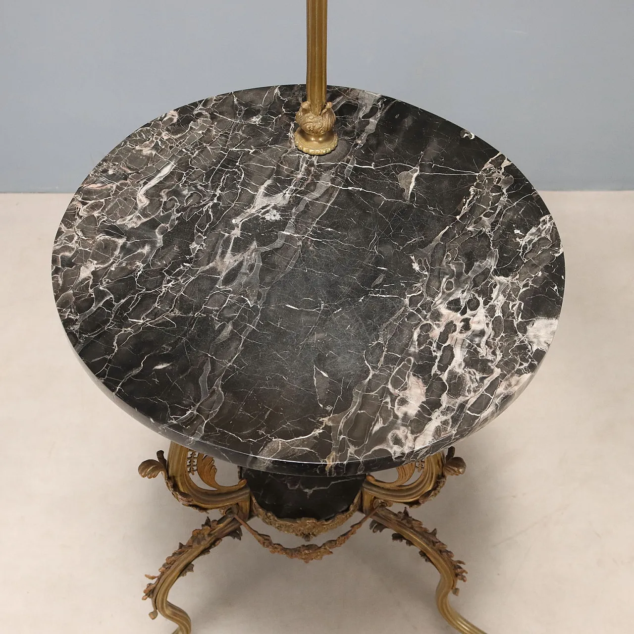 Lampada da terra con tavolino, primo '900 8