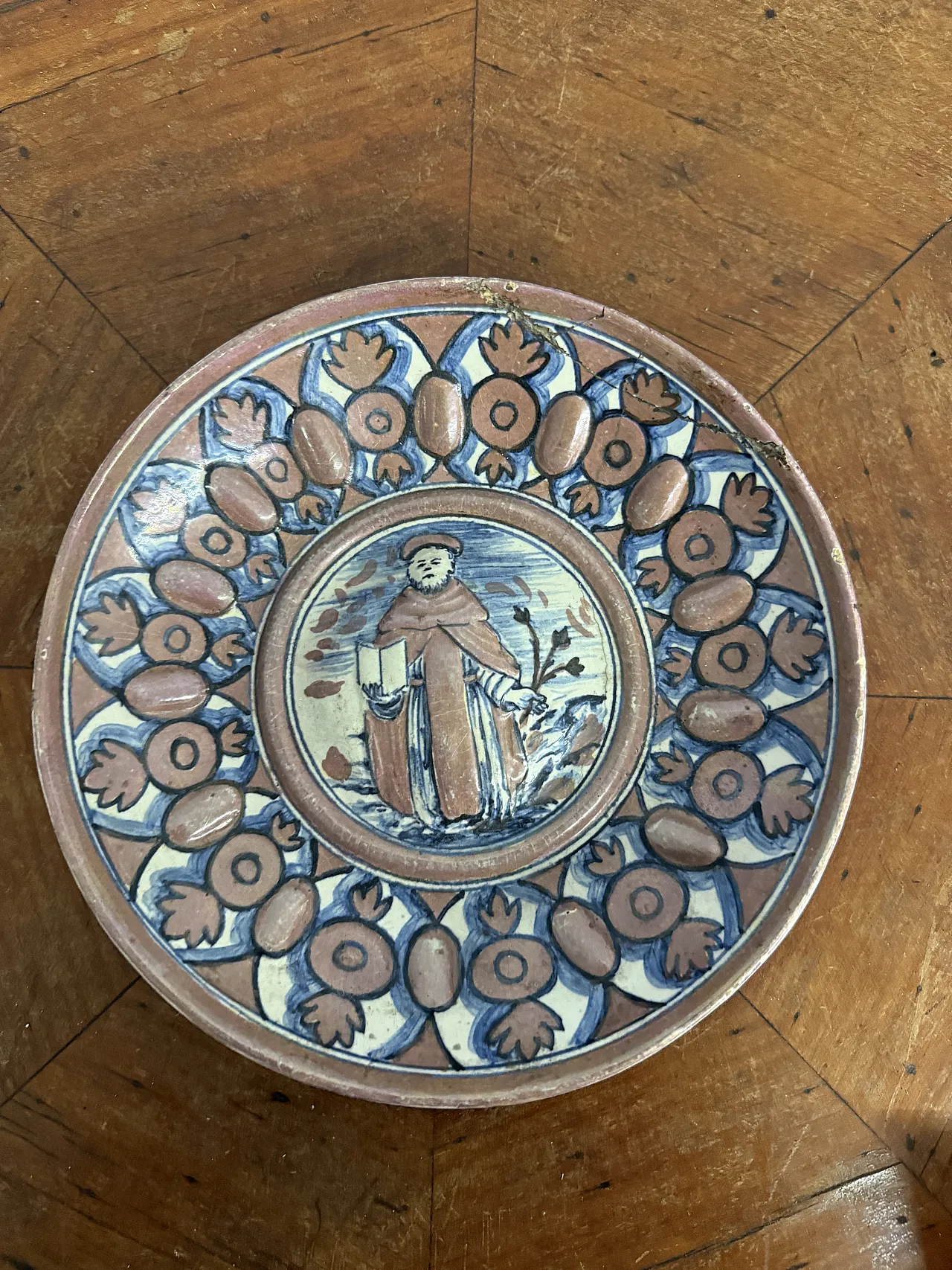 Plate by Deruta Lustro with Saint Francis, 19th century 1
