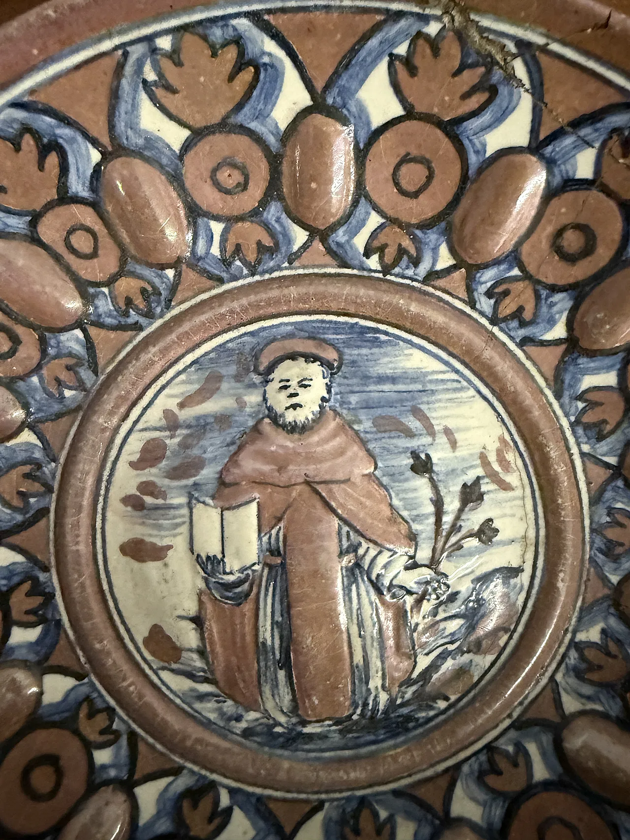 Plate by Deruta Lustro with Saint Francis, 19th century 6
