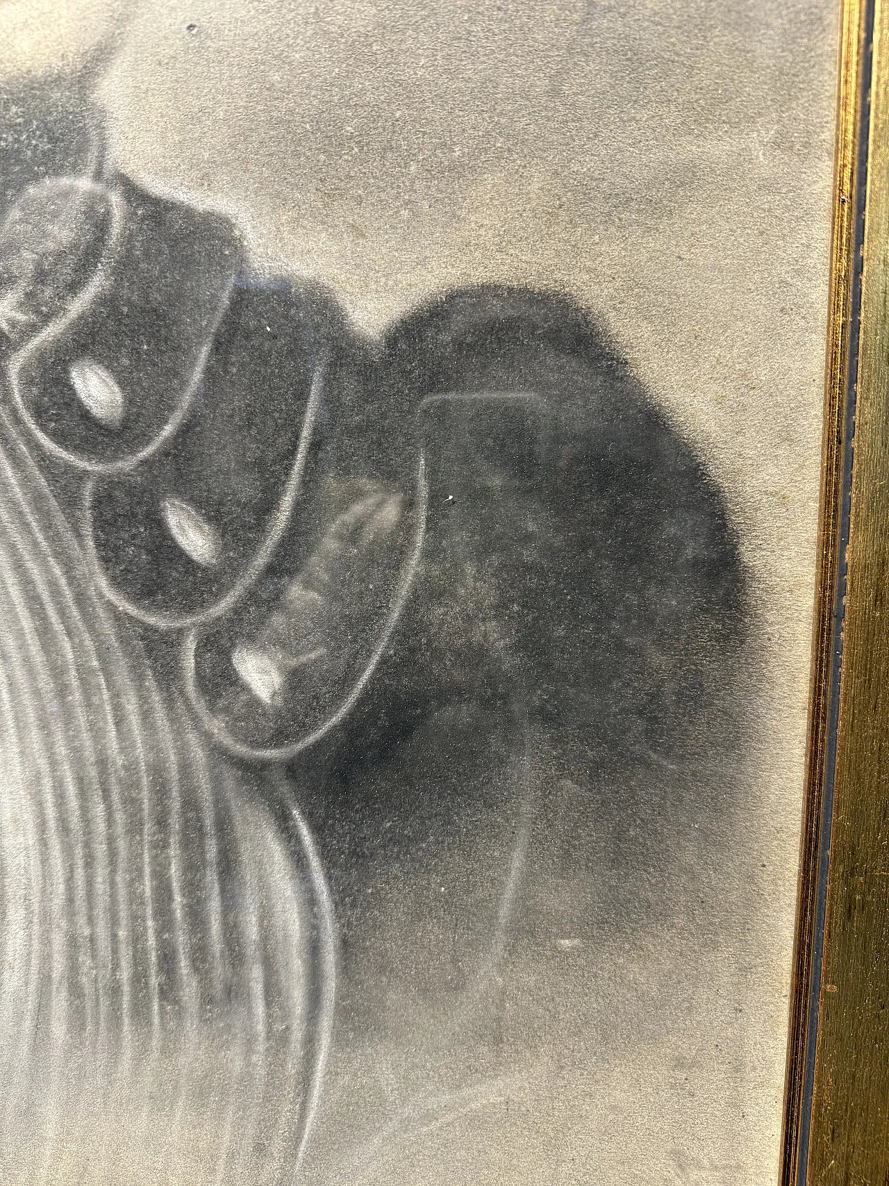 Ritratto realizzato a carboncino su carta, di dama, primo '900 8