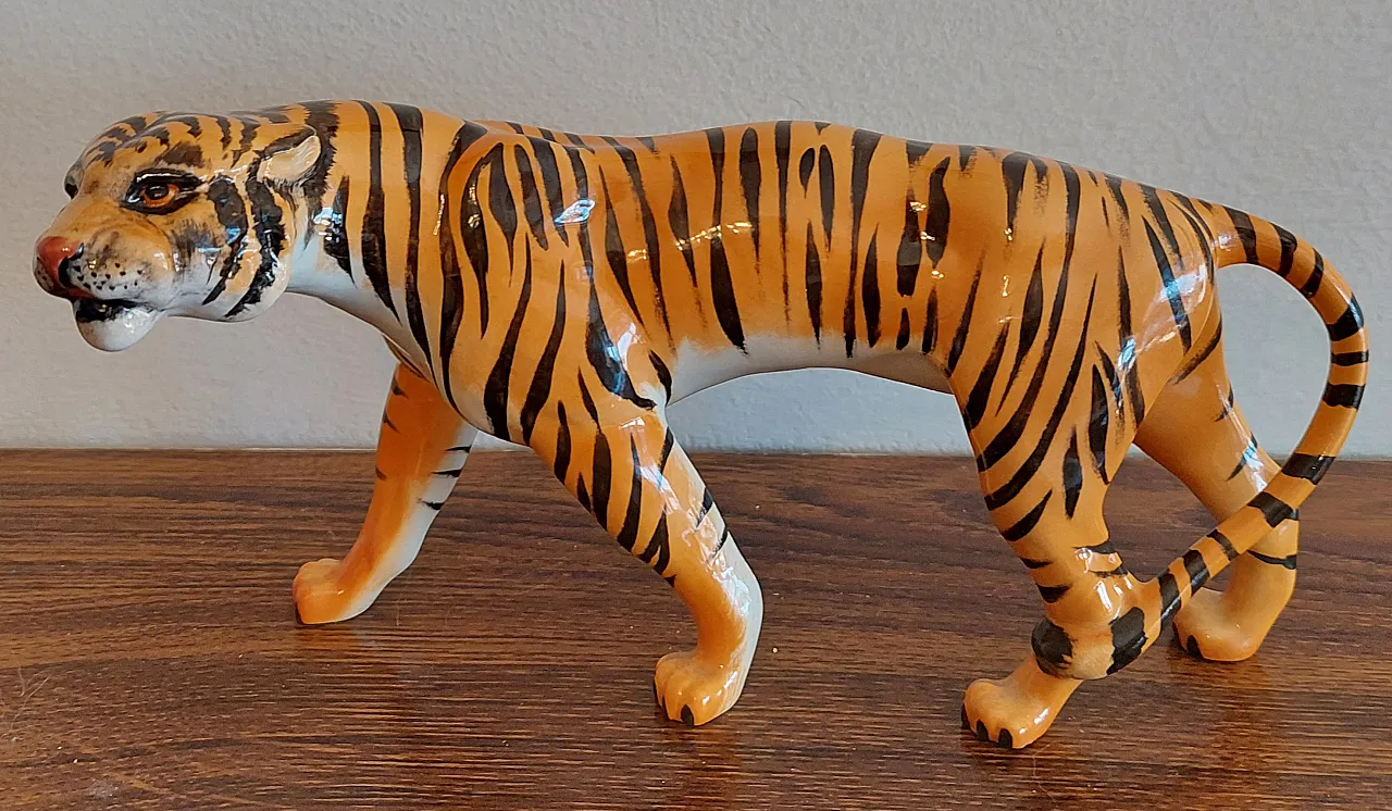 Beswick England 1486 tiger figurine in original ceramic, 50s 2