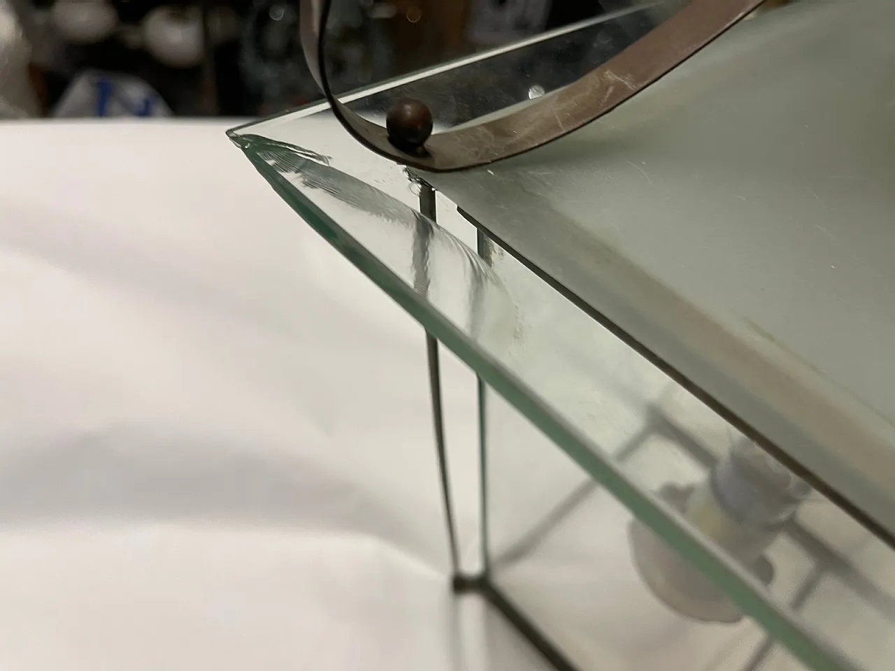 Mid-Century Modern Italian Faceted Glass and Brass Lantern in the Style of G. Ulrich, 1940s 2