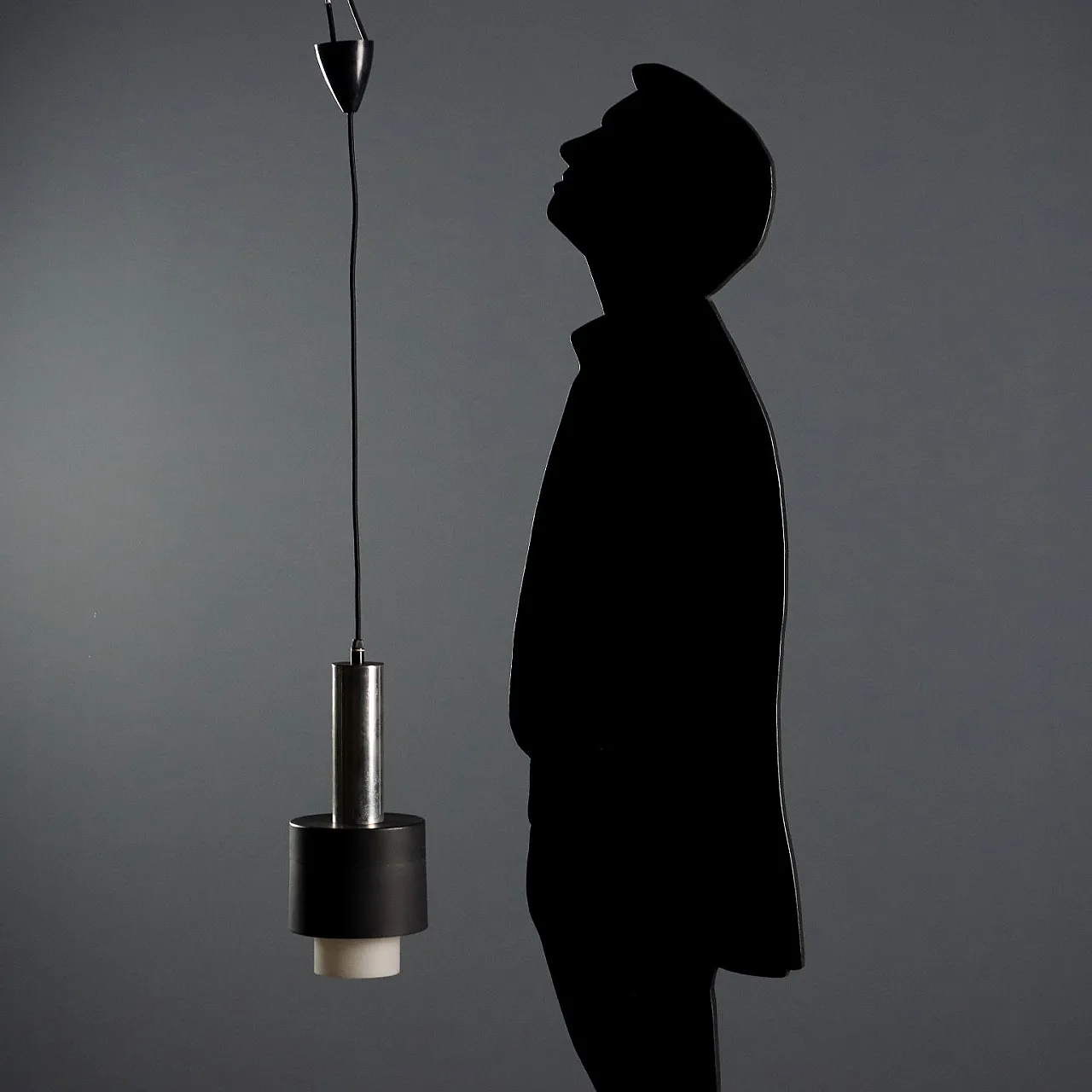 Lampadario in vetro e alluminio, anni '60 2