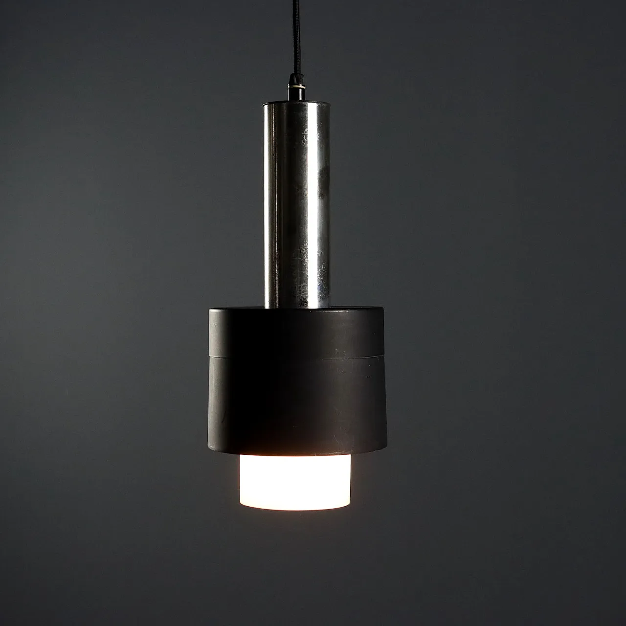 Lampadario in vetro e alluminio, anni '60 3