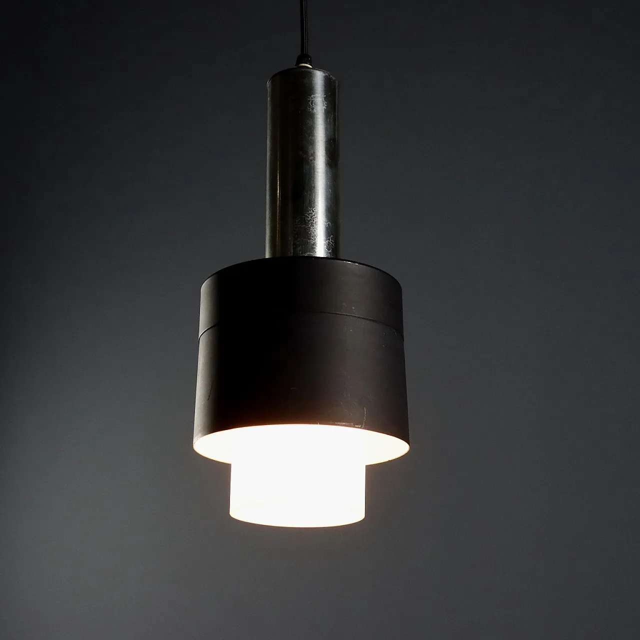 Lampadario in vetro e alluminio, anni '60 4