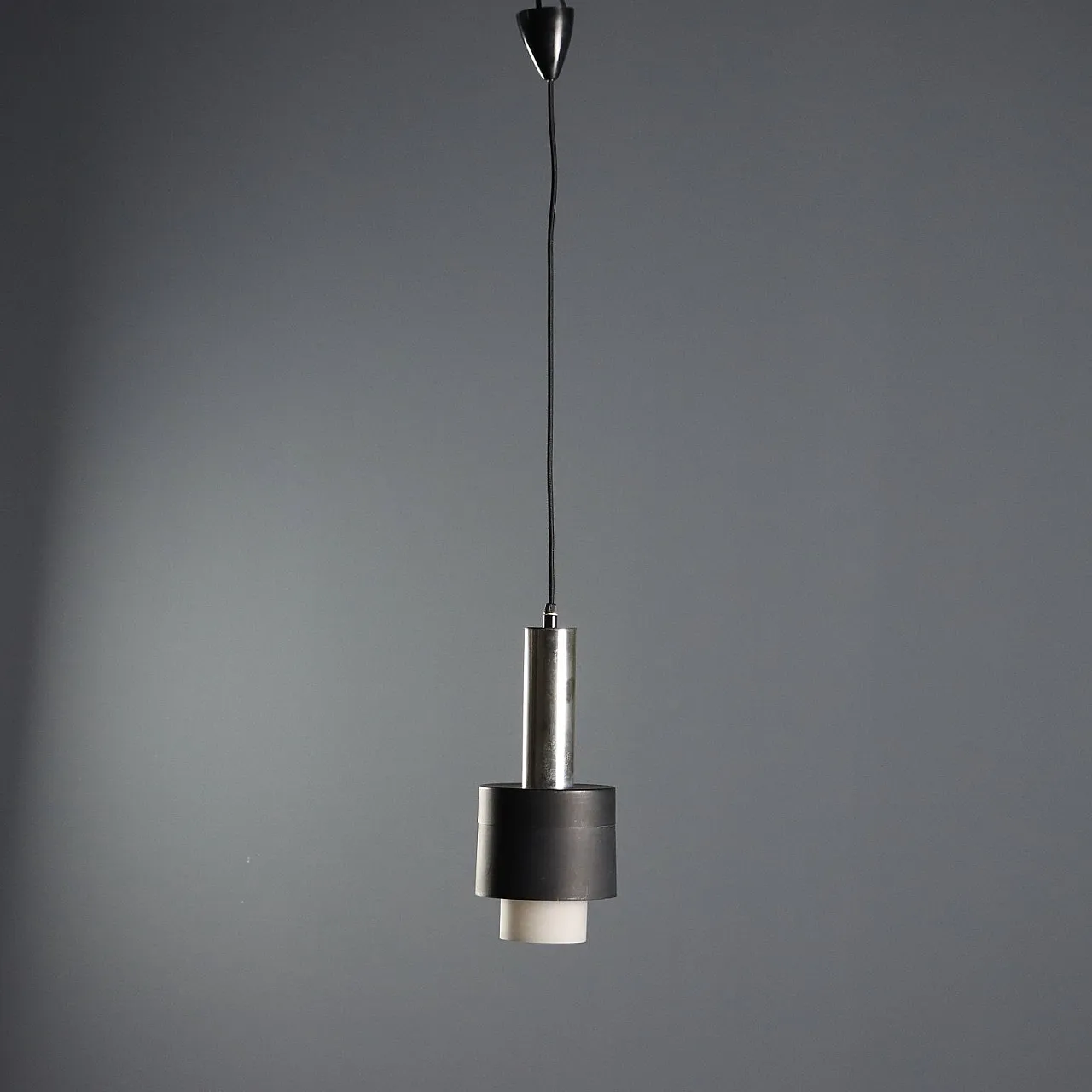 Lampadario in vetro e alluminio, anni '60 5