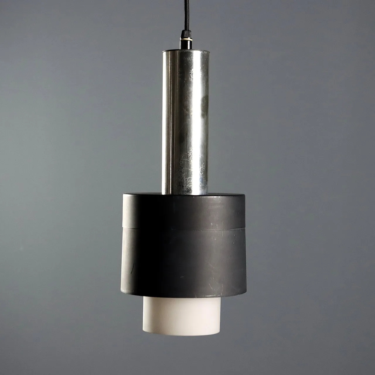 Lampadario in vetro e alluminio, anni '60 6