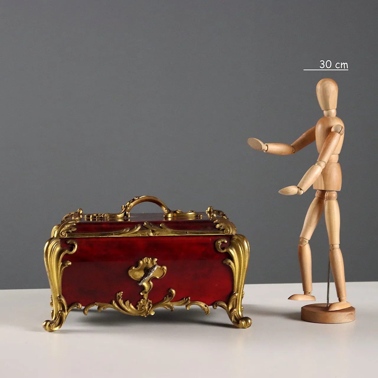 Napoleon III wooden and bronze jewelery box, 20th century 2
