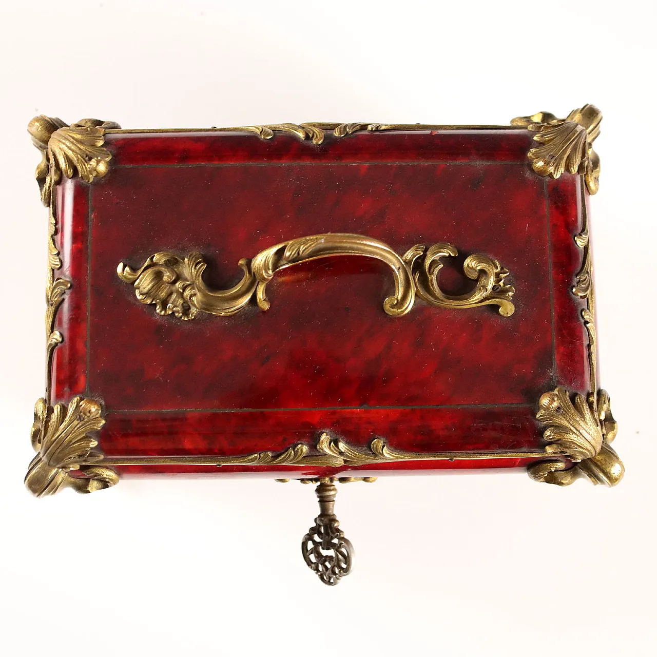 Napoleon III wooden and bronze jewelery box, 20th century 5