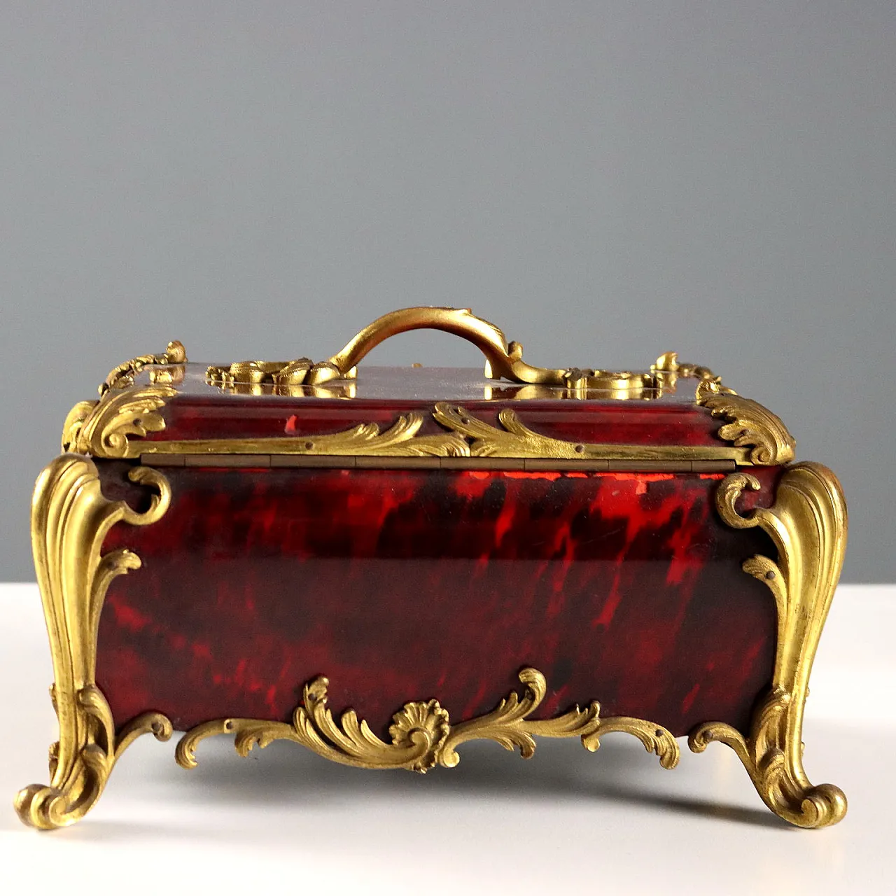 Napoleon III wooden and bronze jewelery box, 20th century 8