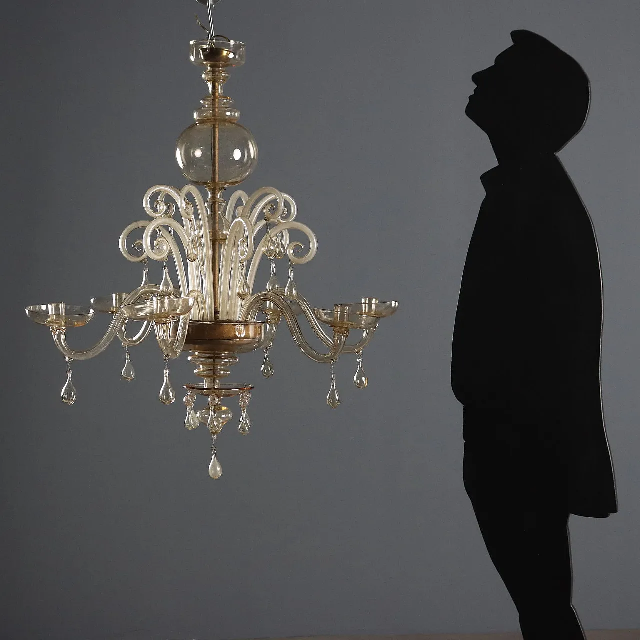 Lampadario in vetro soffiato Veneziano, '900 2