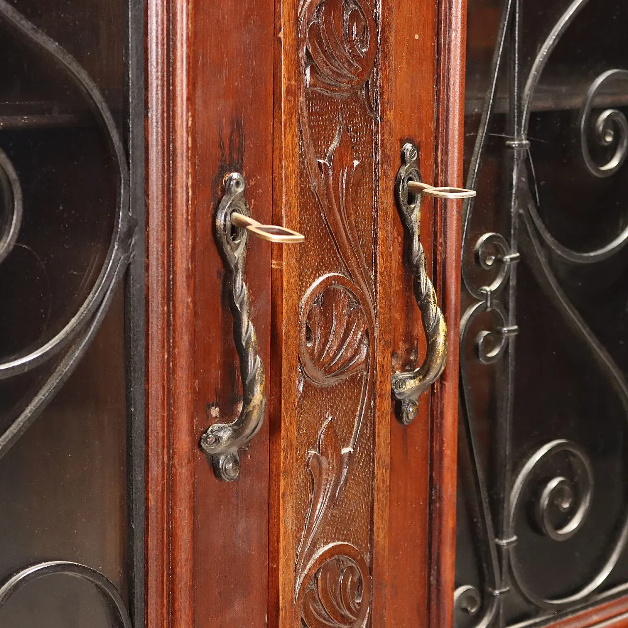 Libreria in stile Neorinascimento in noce, '900 7