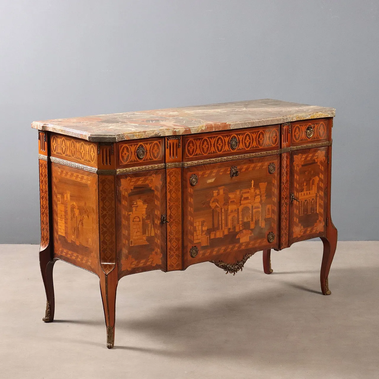 Cassettone in stile Napoleone III in legno, '900 1