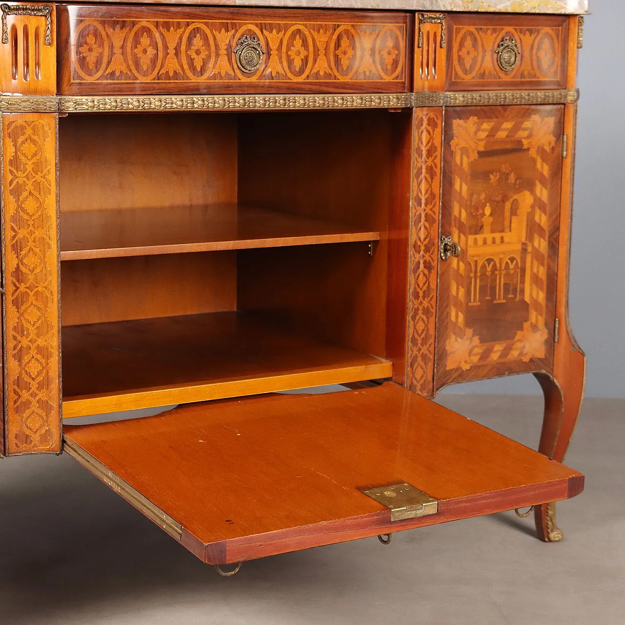 Cassettone in stile Napoleone III in legno, '900 3