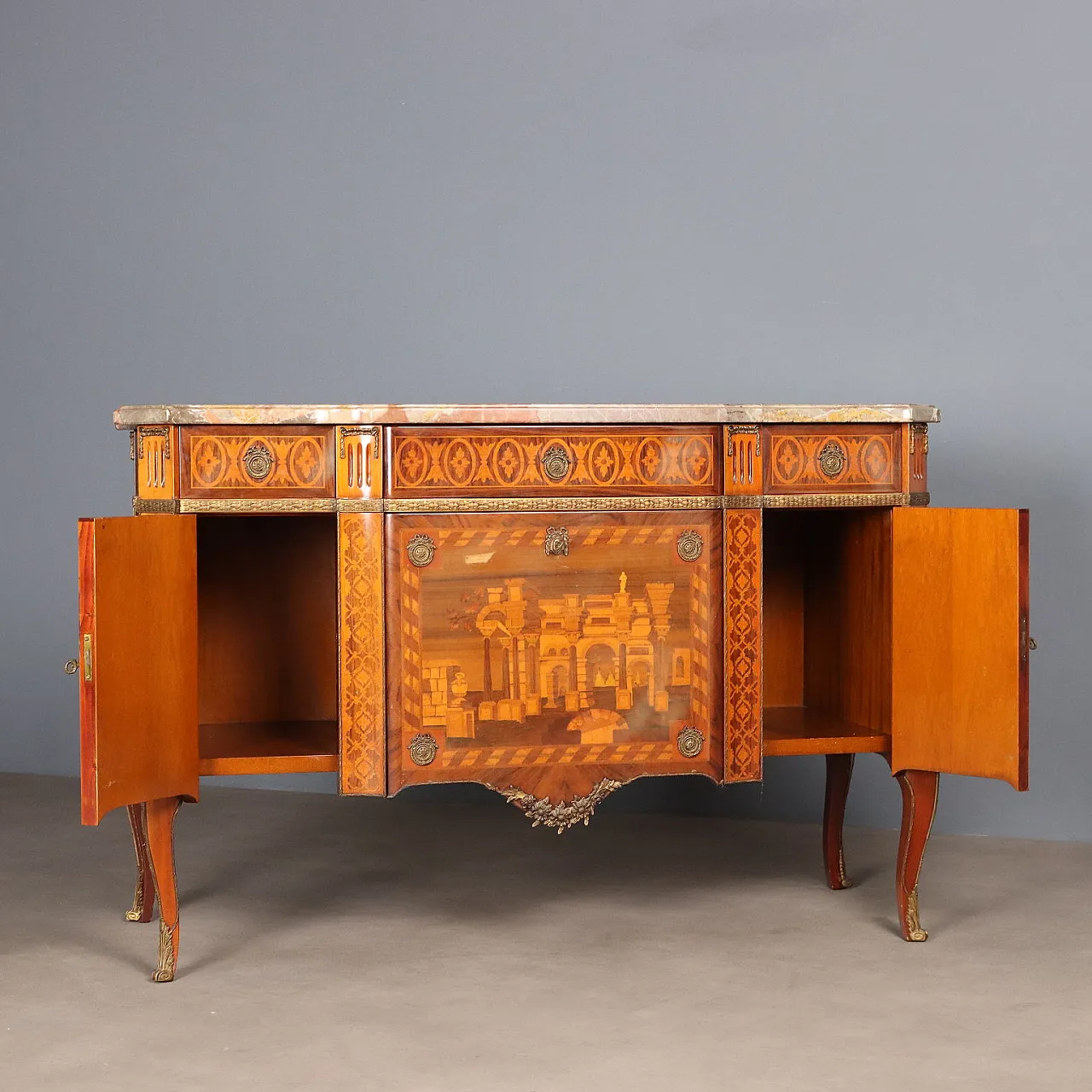 Cassettone in stile Napoleone III in legno, '900 4