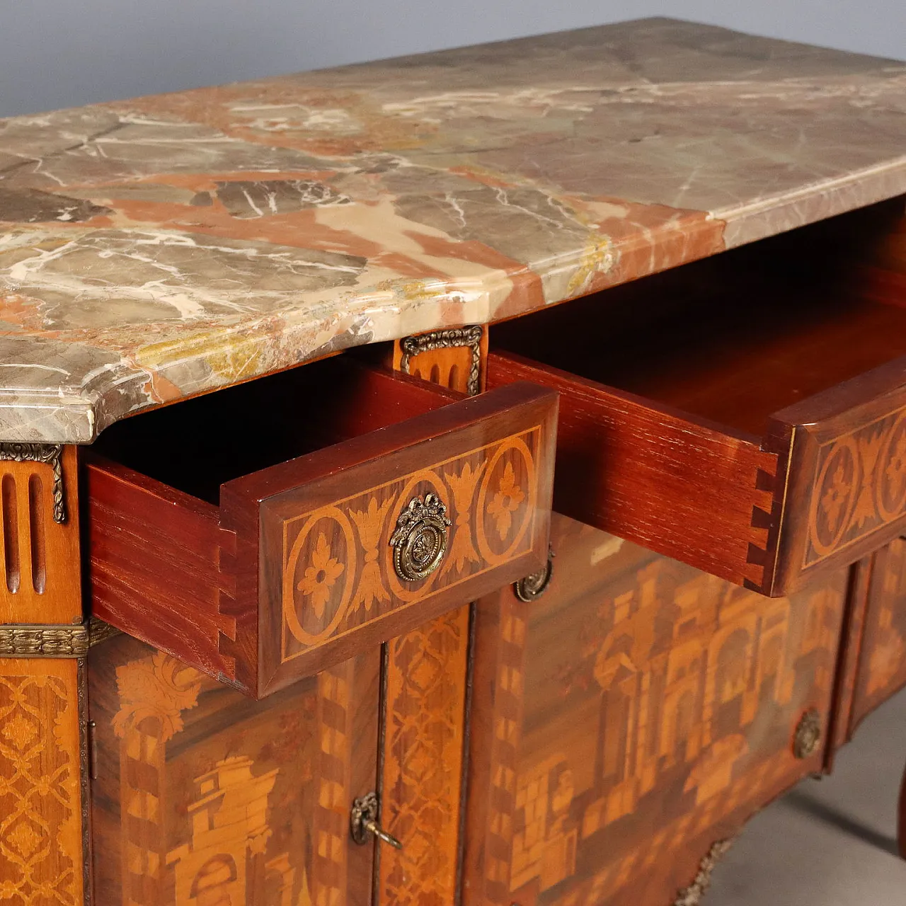 Cassettone in stile Napoleone III in legno, '900 6