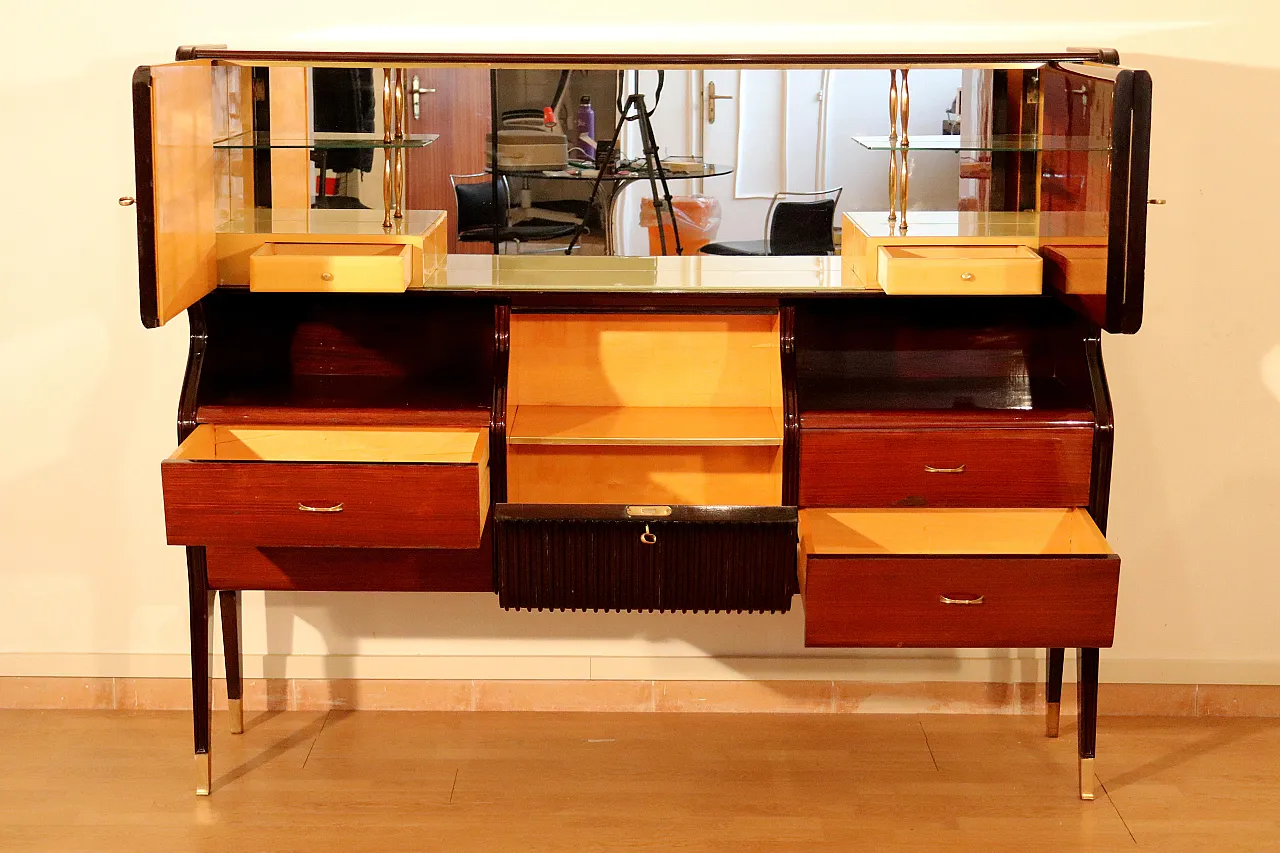 Credenza di Osvaldo Borsani in mogano, palissandro e acero, anni '50 5
