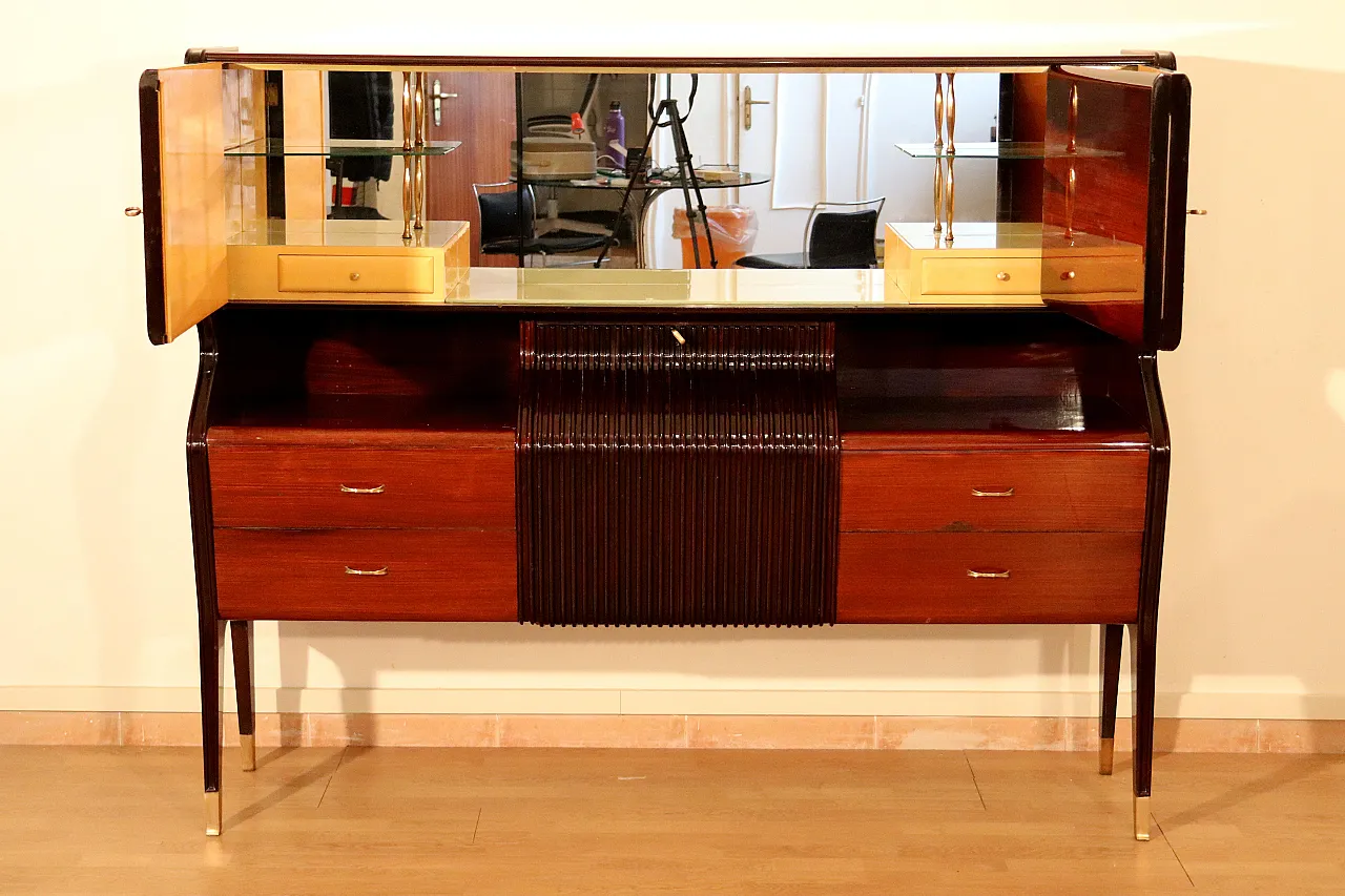 Credenza Mid-Century Osvaldo Borsani in legno, anni '50 3