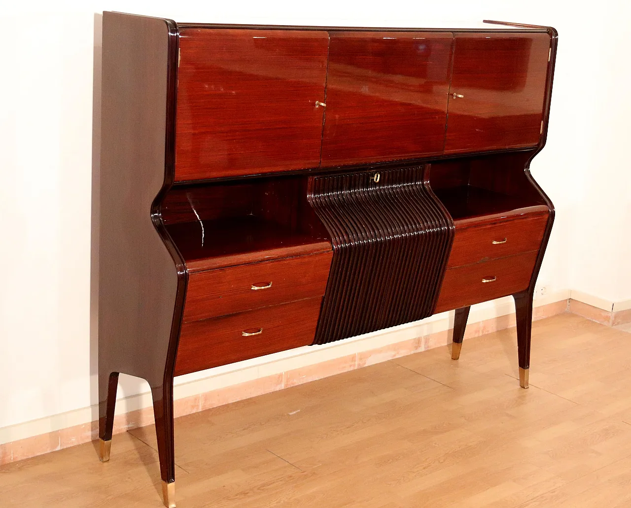 Credenza Mid-Century Osvaldo Borsani in legno, anni '50 7