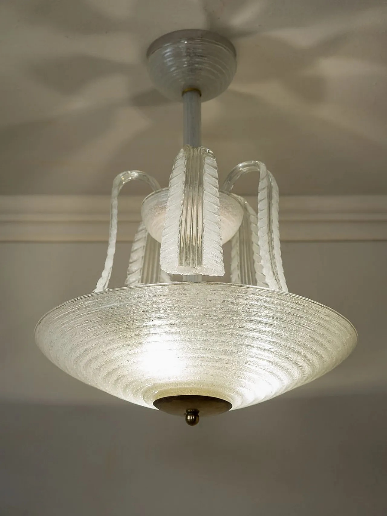 Art Deco Murano glass light from Seguso Vetri Darte, 1930s 1