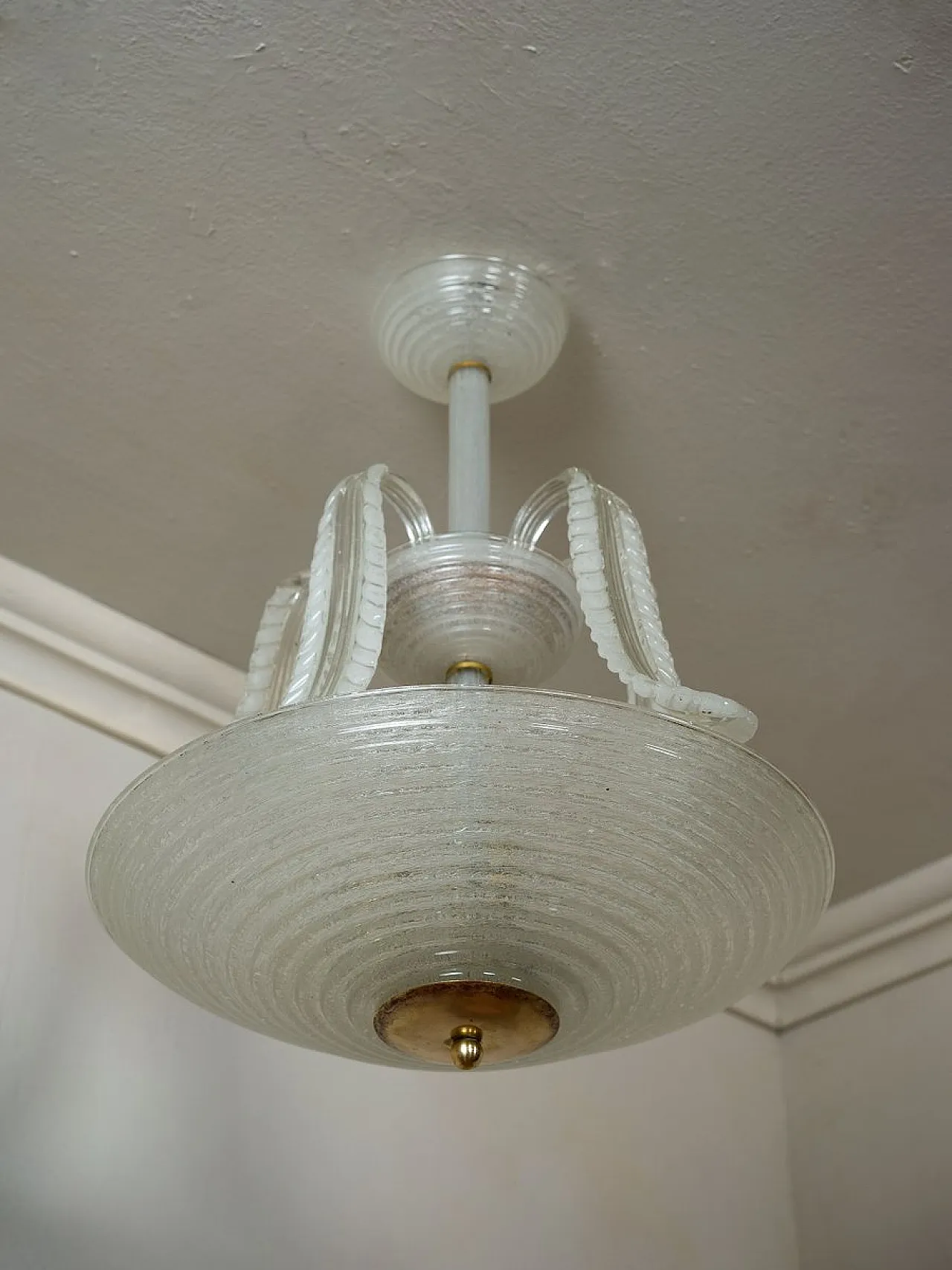 Art Deco Murano glass light from Seguso Vetri Darte, 1930s 2