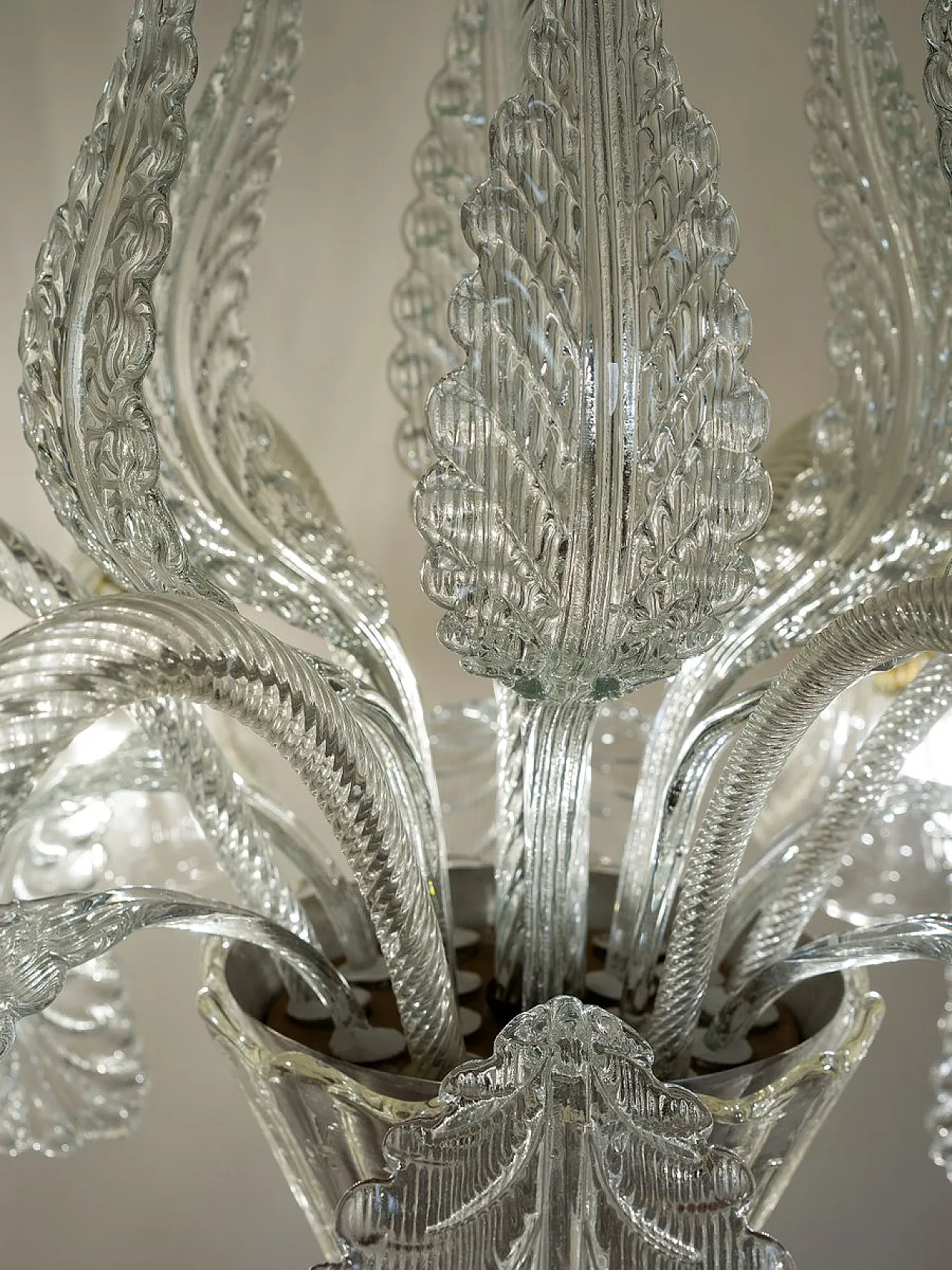 Six-Light Murano blown glass chandelier by Barovier & Toso, 1930s 8