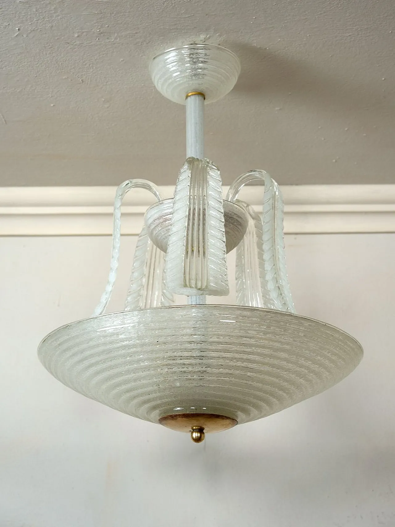 Art Deco Murano glass light from Seguso Vetri Darte, 1930s 9