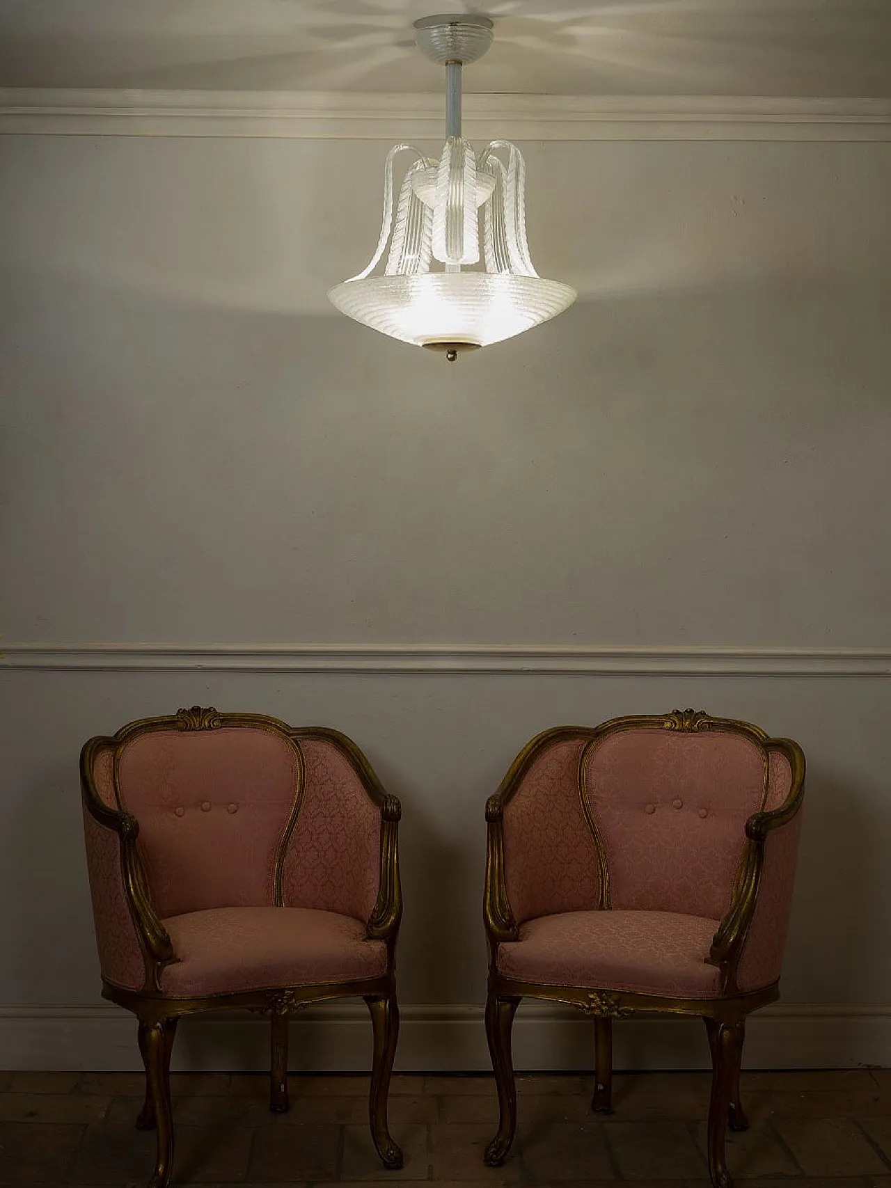 Art Deco Murano glass light from Seguso Vetri Darte, 1930s 10