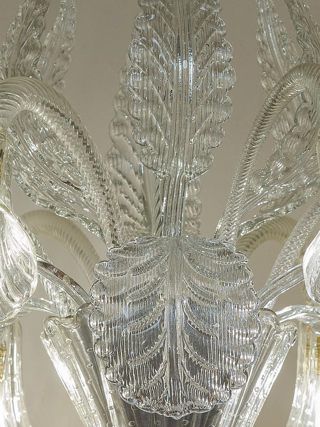 Six-Light Murano blown glass chandelier by Barovier & Toso, 1930s 13