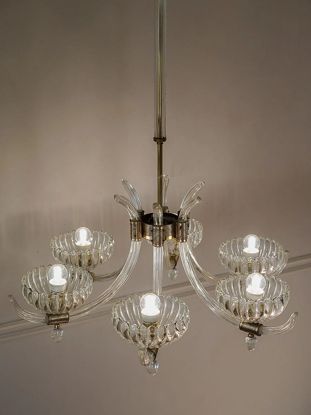 Murano glass chandelier, 1940s 3