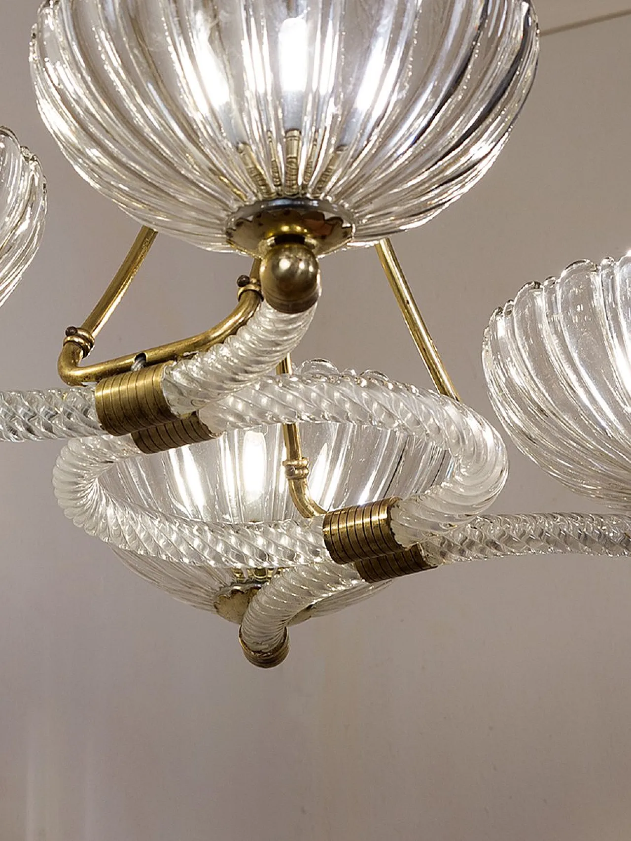 Venetian Murano glass 4-light chandelier, 1950s 5