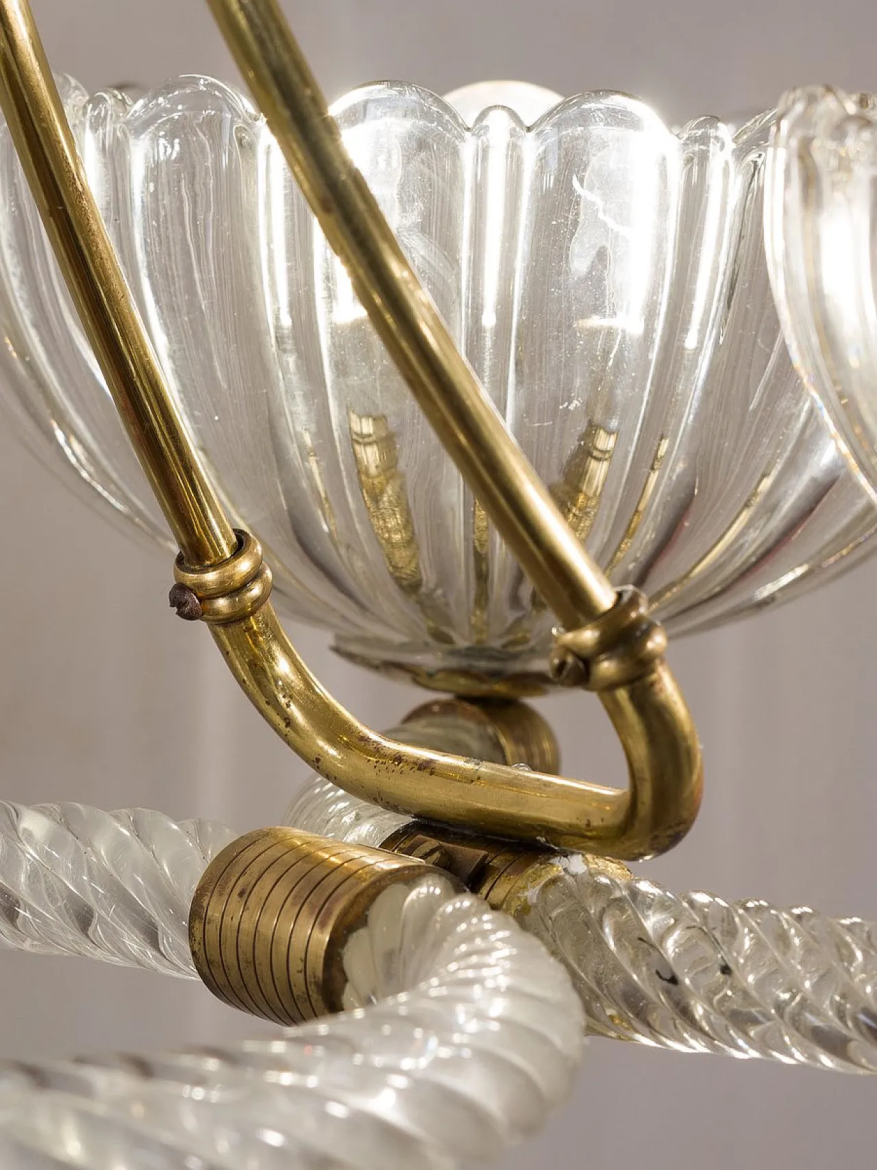 Venetian Murano glass 4-light chandelier, 1950s 7