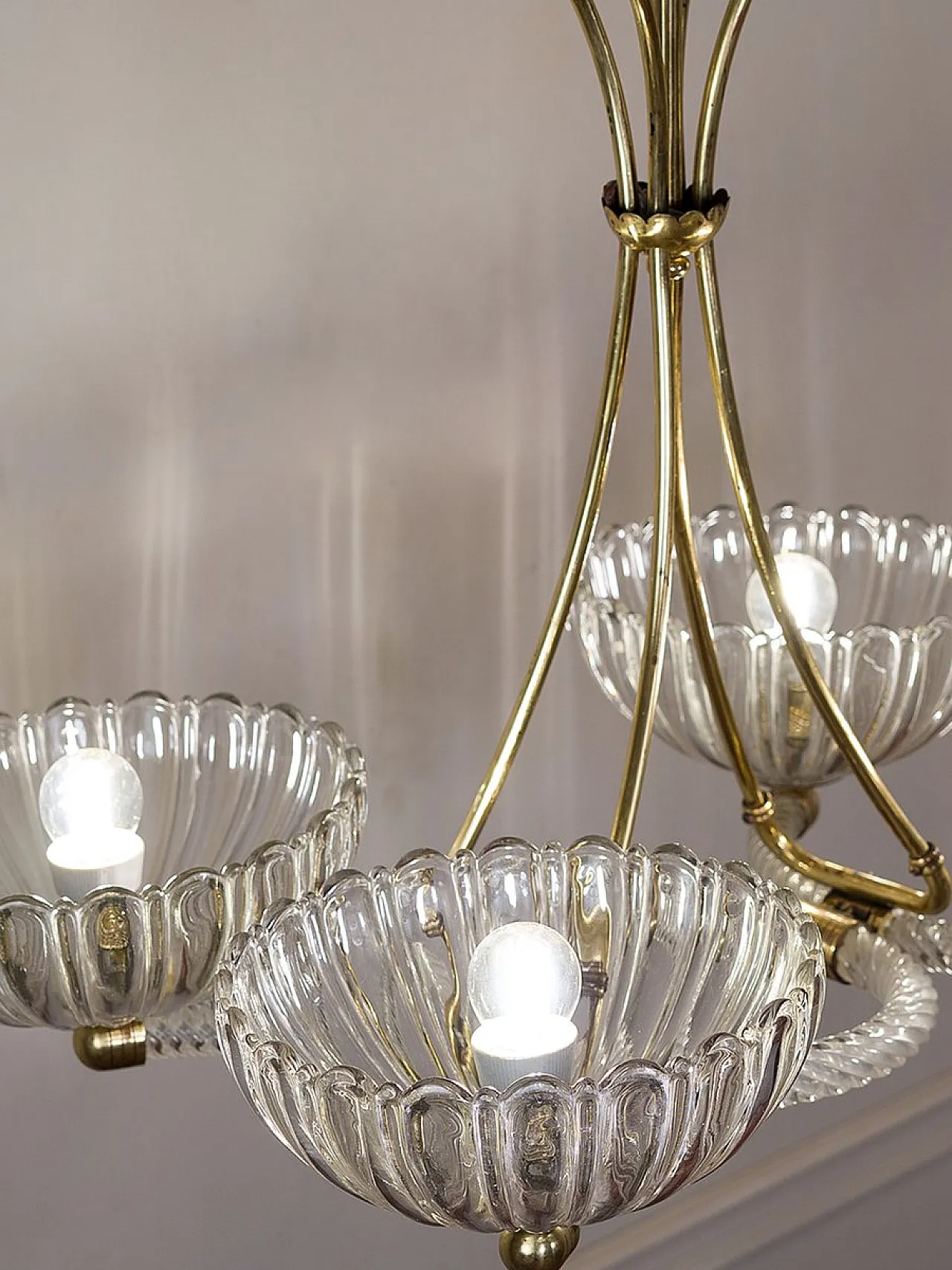 Venetian Murano glass 4-light chandelier, 1950s 8