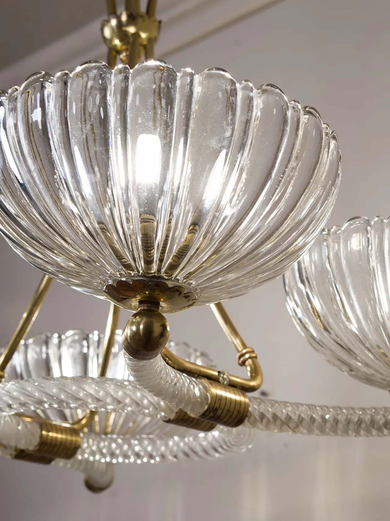 Venetian Murano glass 4-light chandelier, 1950s 9