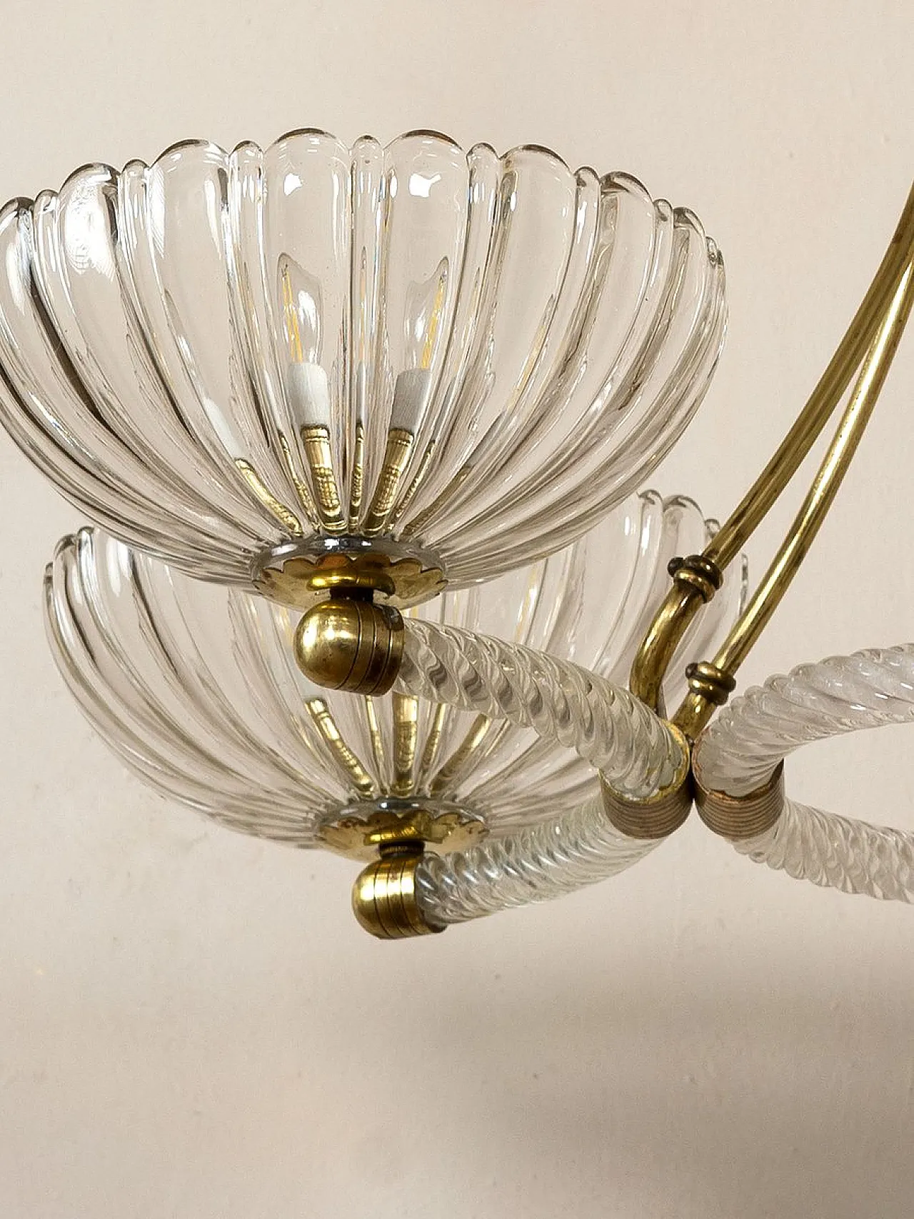 Venetian Murano glass 4-light chandelier, 1950s 13