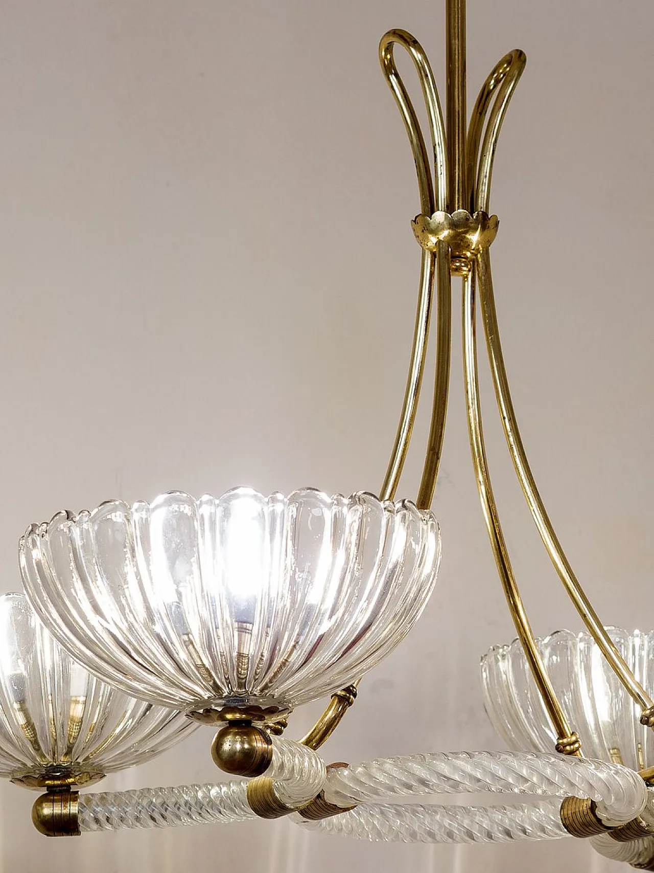 Venetian Murano glass 4-light chandelier, 1950s 14