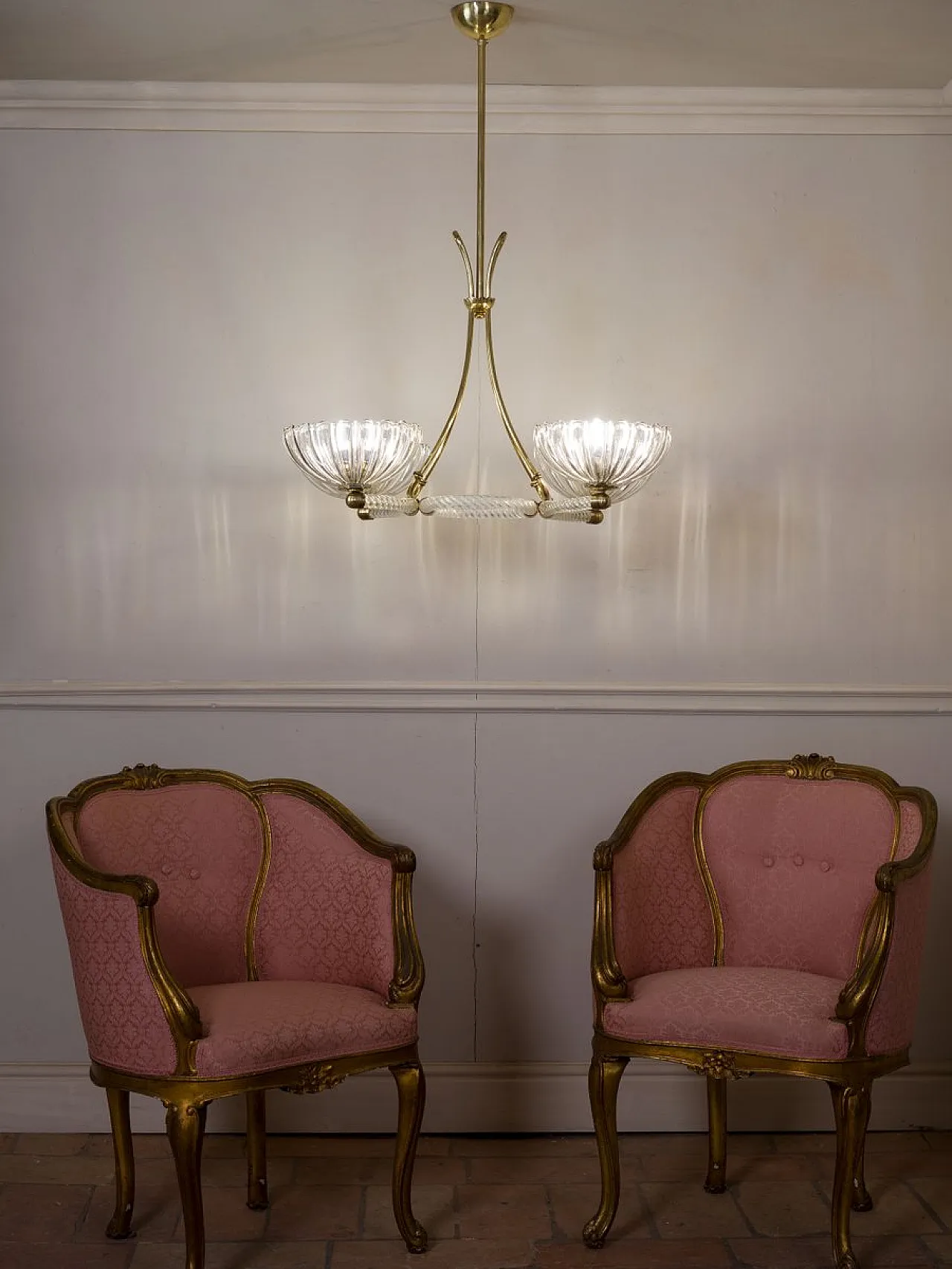 Venetian Murano glass 4-light chandelier, 1950s 15