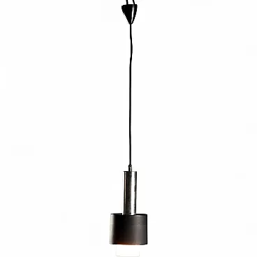 Lampadario in vetro e alluminio, anni '60