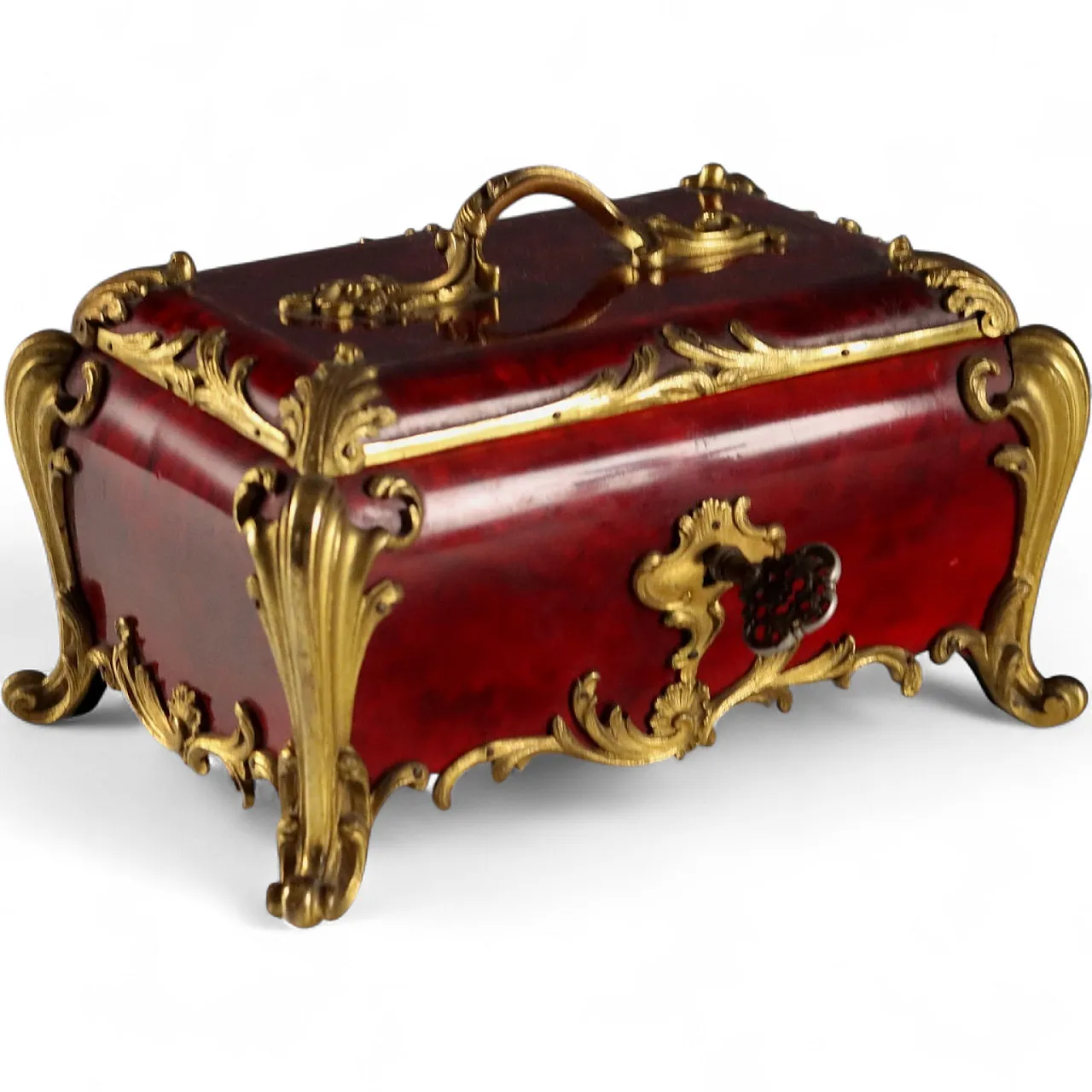 Napoleon III wooden and bronze jewelery box, 20th century 9