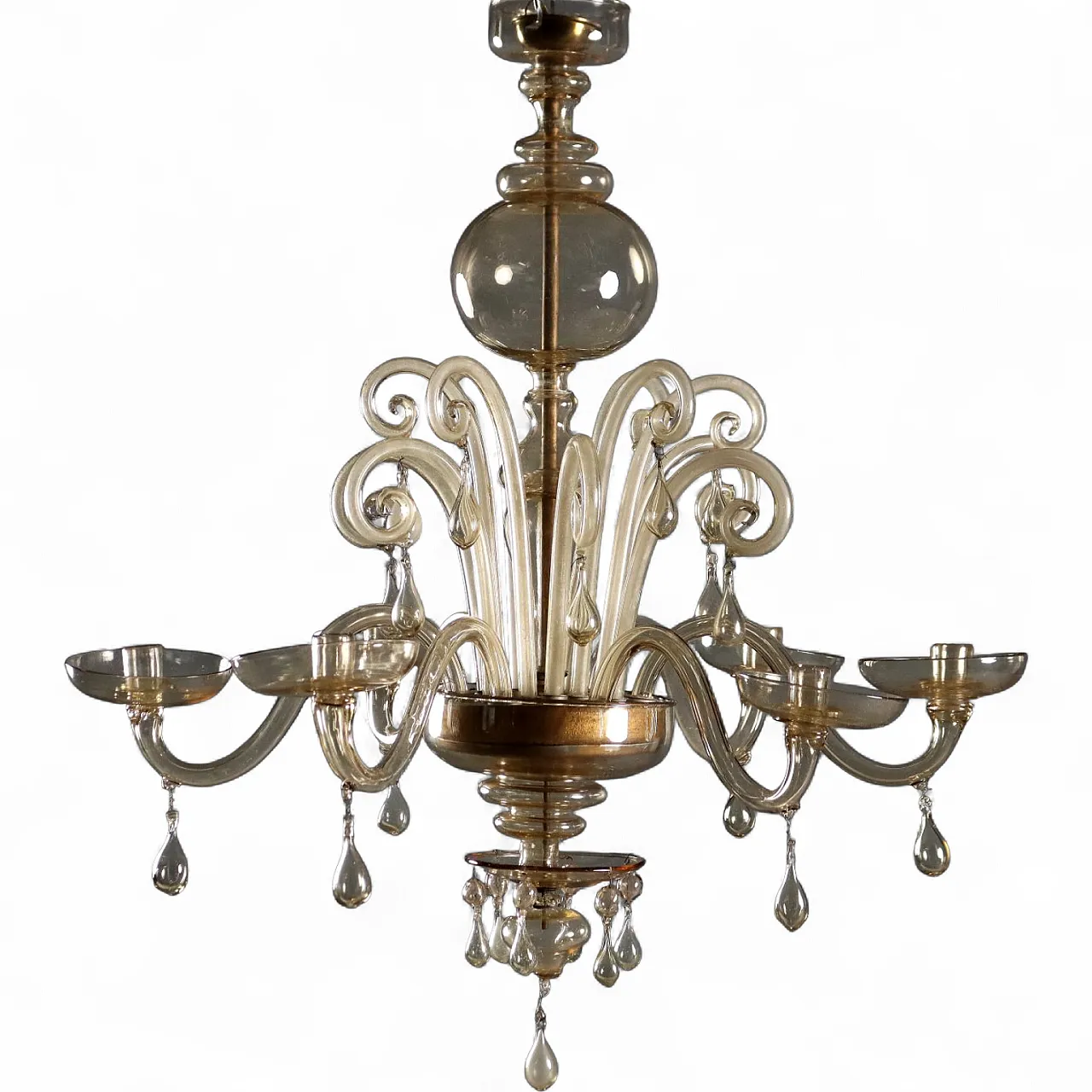 Lampadario in vetro soffiato Veneziano, '900 9