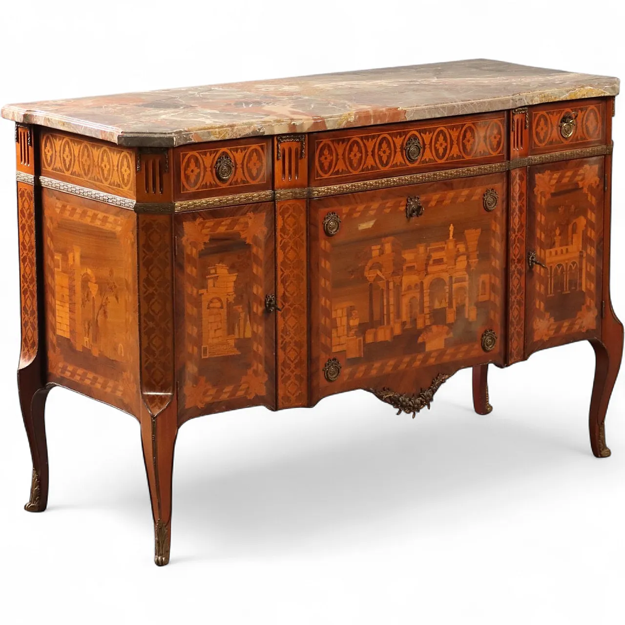 Cassettone in stile Napoleone III in legno, '900 11