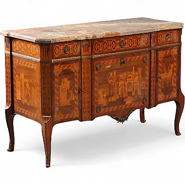 Cassettone in stile Napoleone III in legno, '900