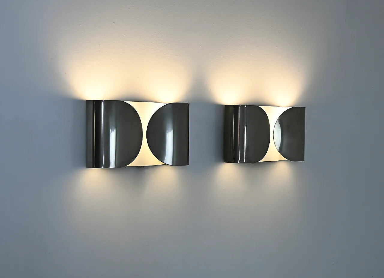Coppia di Applique Foglio di Tobia & Afra Scarpa per Flos, anni '60 2